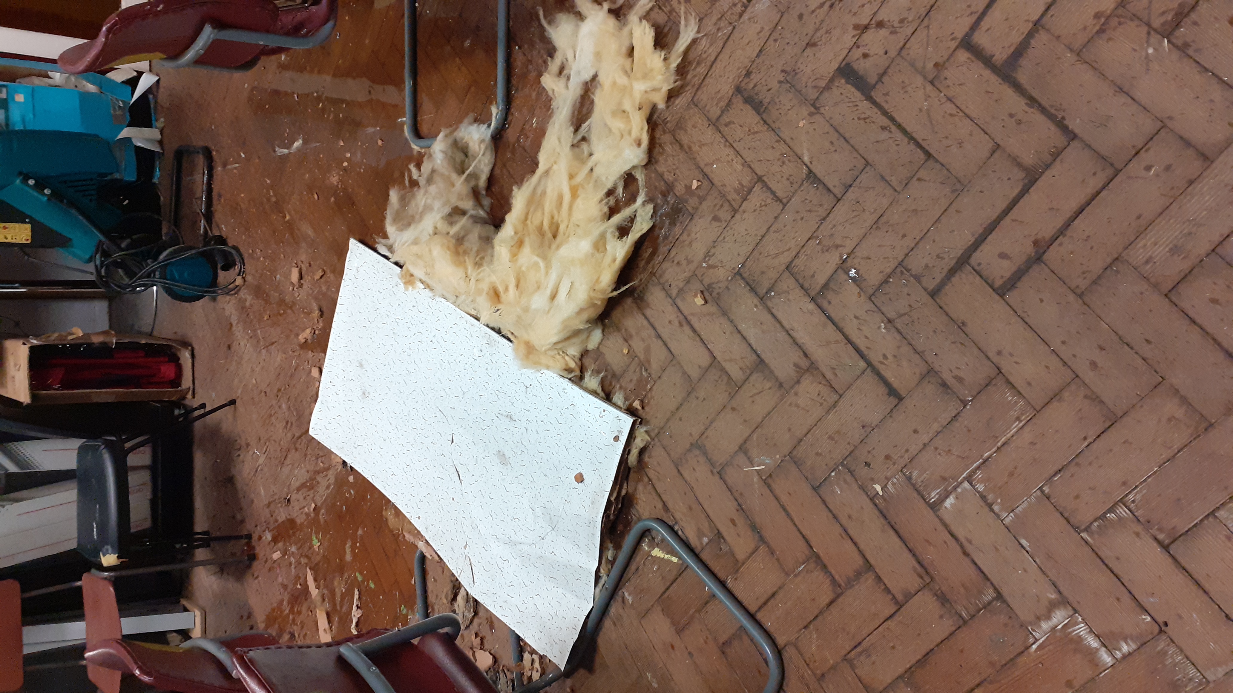 Fallen ceiling tile Fallen ceiling tile